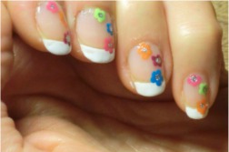 neon flower nail art