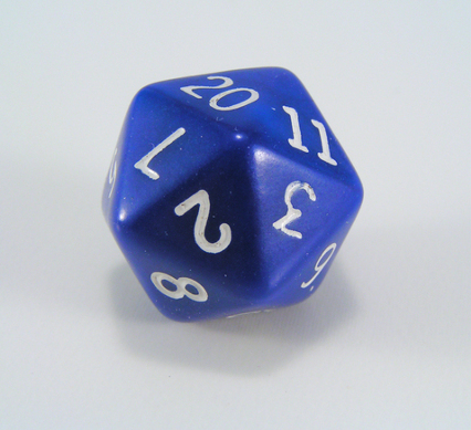 An image of a twenty sided die.